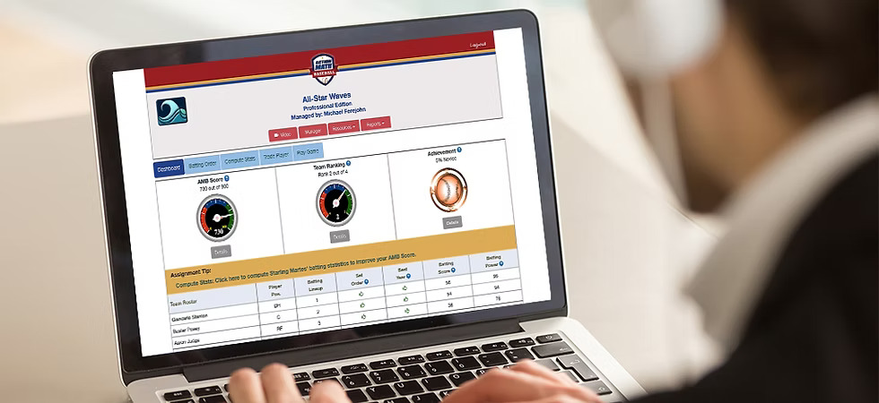 Action Math Baseball is a learning simulation engaging students in meaningful math activitie